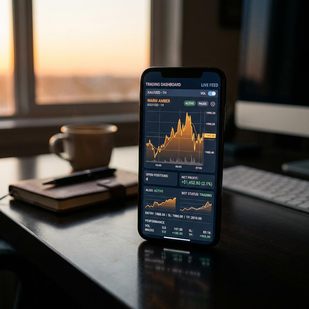 Zvelmorank AI crypto trading platform instrumentpanel på smartphone